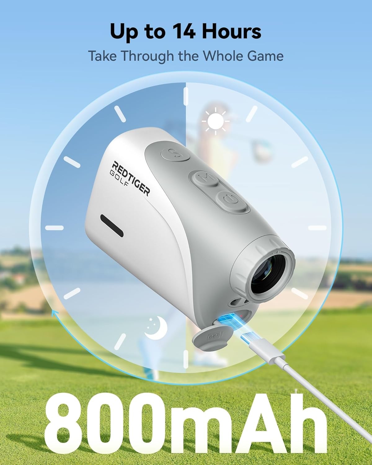 Mini Golf Laser Rangefinder 1200 Yards Slope Flag Lock 7X Magnification