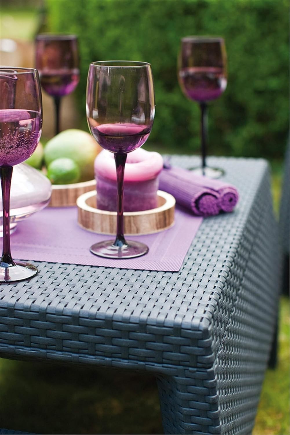 Outdoor 4-Seater Rattan Sofa Set with Cushions & Accent Table - Weatherproof