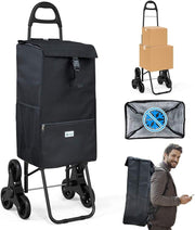 40L 6-Wheel Foldable Shopping Trolley Thermal Insulated Waterproof Bag