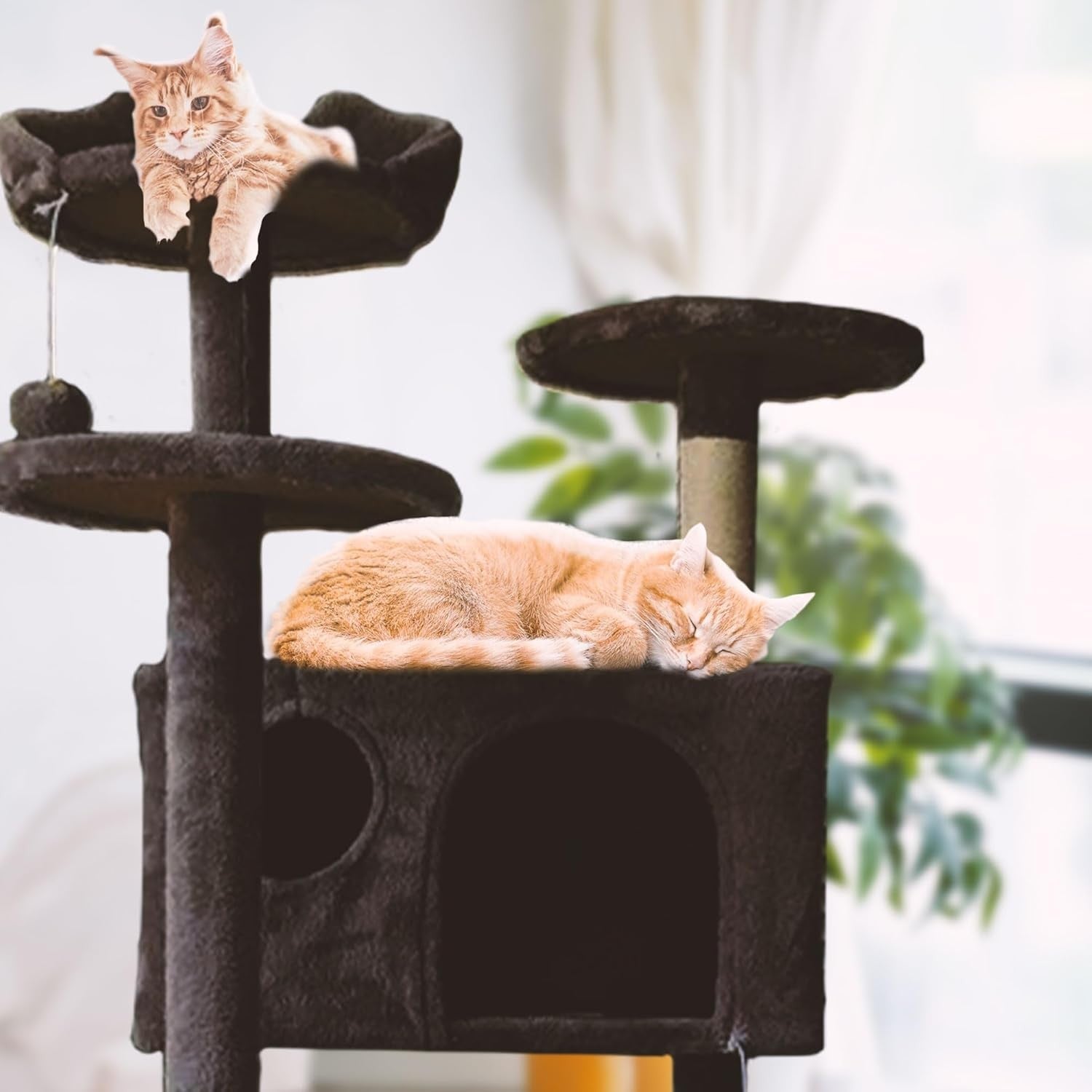138cm Cat Tree Tower Condo Multi Level Scratching Posts Plush Indoor Cats