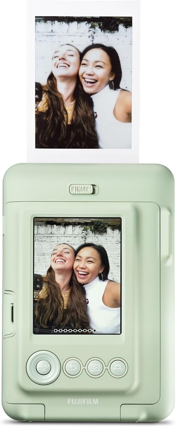 Hybrid Instant Camera LCD Screen USB-C Photo Printer Green Camera