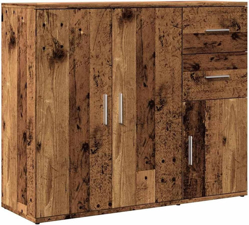Modern Wood Sideboard Cupboard Unit Storage Drawers Doors 91x75cm