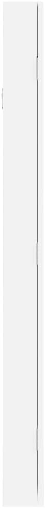 Slim Wall Mounted Jewelry Cabinet Mirror Lockable Vertical Storage White
