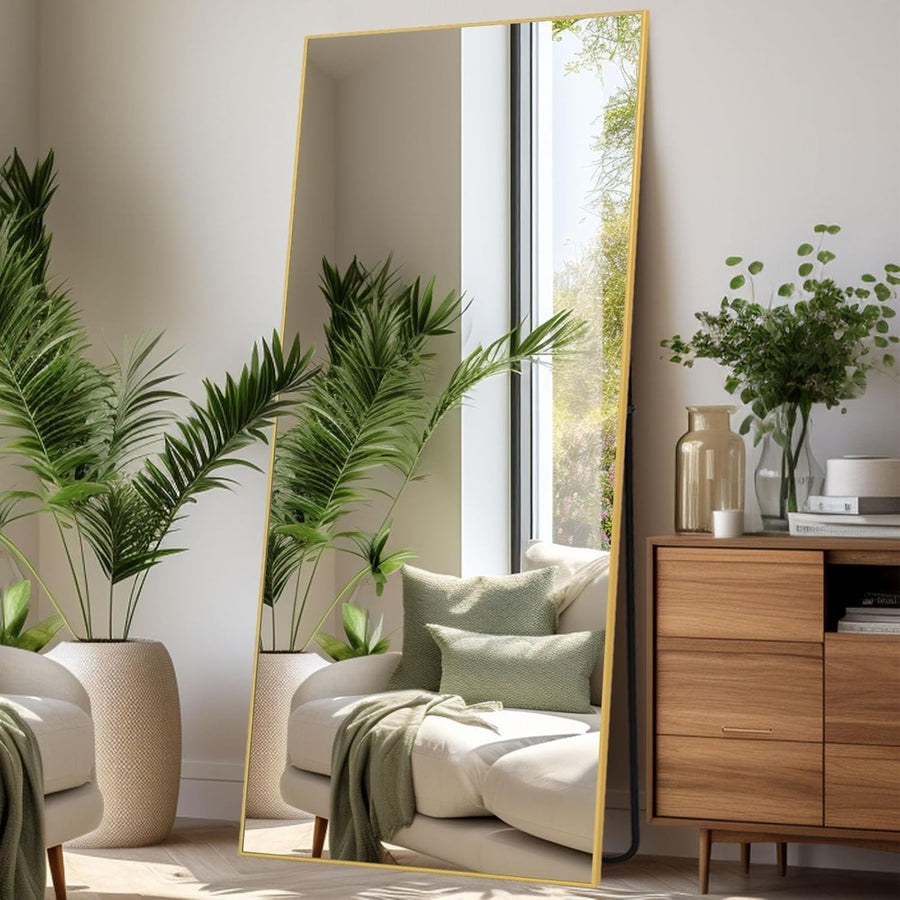 Full Length Mirror Large Gold Frame 179x65cm Wall Leaning Floor Stand
