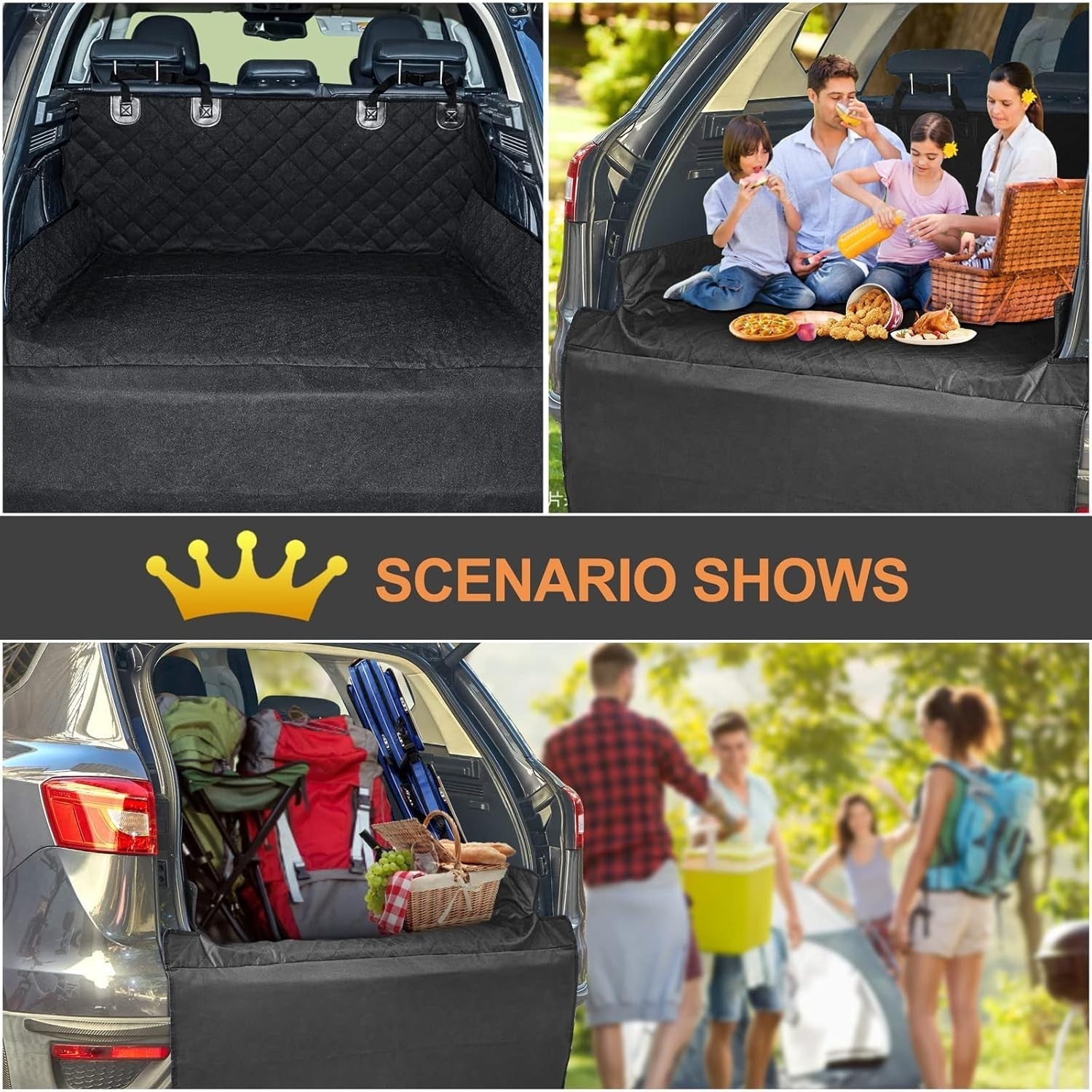 Waterproof SUV Dog Cargo Liner Trunk Seat Cover Non Slip Protector