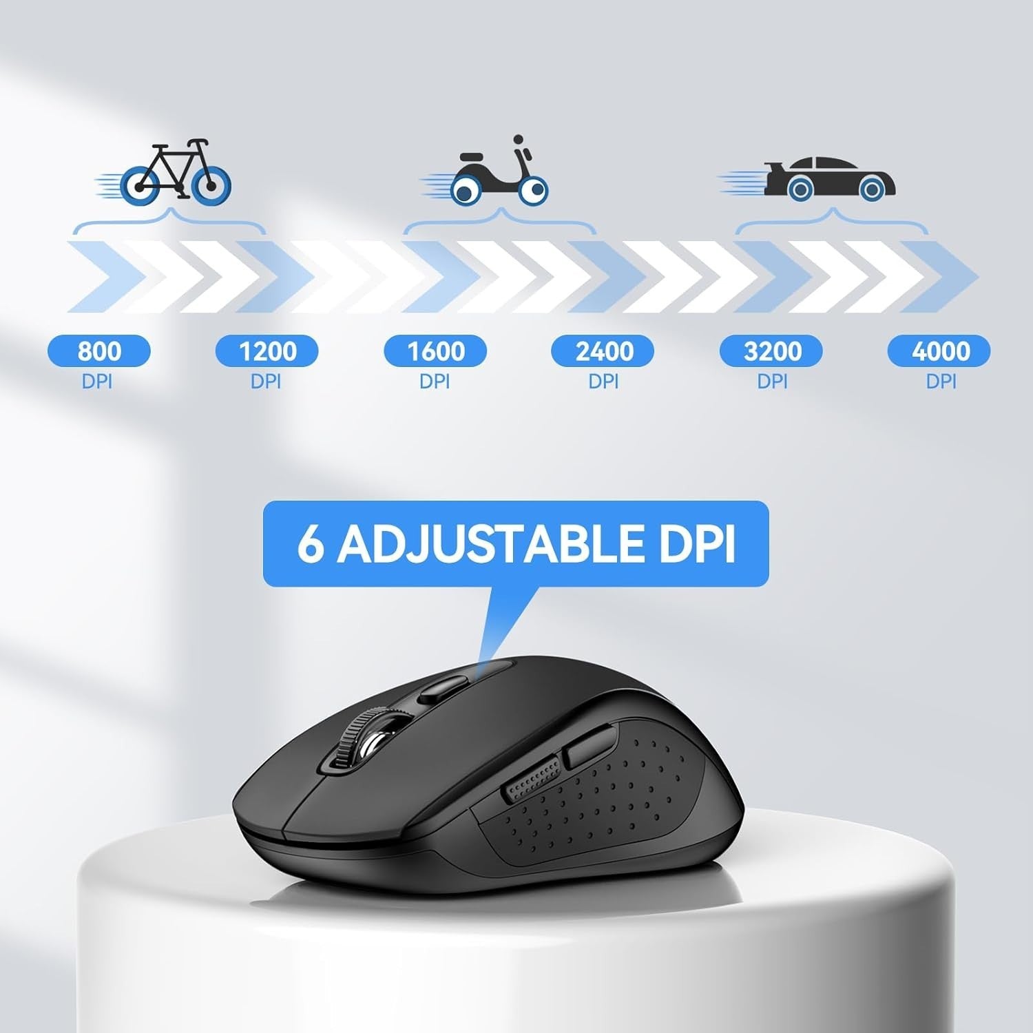Wireless Bluetooth Mouse 4000DPI Multi Device Ergonomic Long Battery Laptop PC