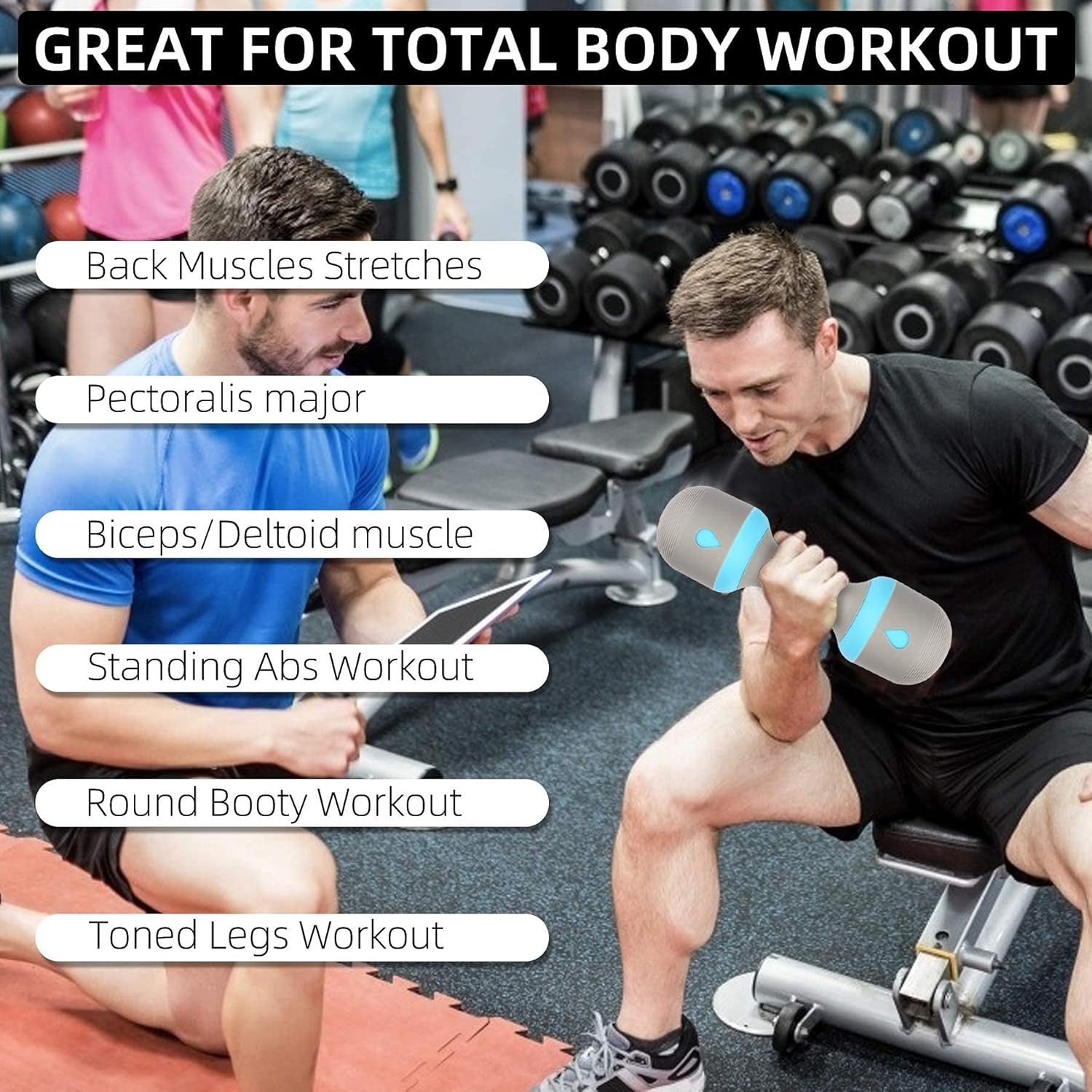 Adjustable Dumbbell Set 1–5KG Each Non-Slip Neoprene Hand Weights Home Gym