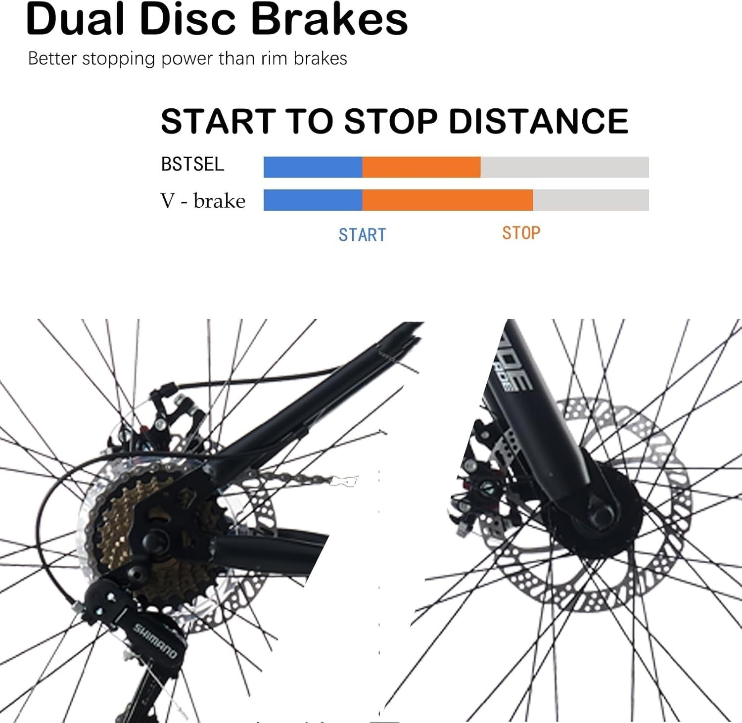 26" Fat Tire Mountain Bike 7-Speed Dual Disc Brake Front Suspension MTB