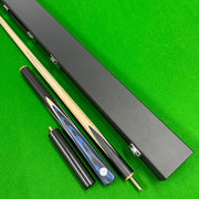 58 Inch Snooker Pool Cue 9.4mm Tip 18oz Blue Black Case Mini Butt