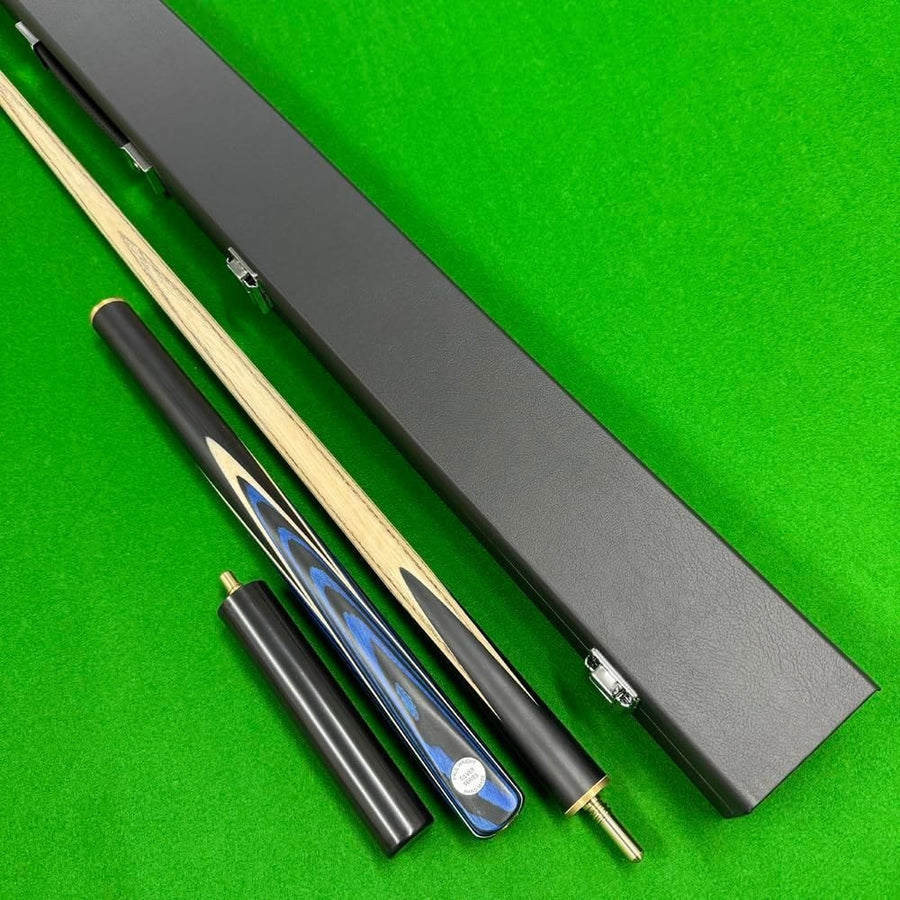 58 Inch Snooker Pool Cue 9.4mm Tip 18oz Blue Black Case Mini Butt