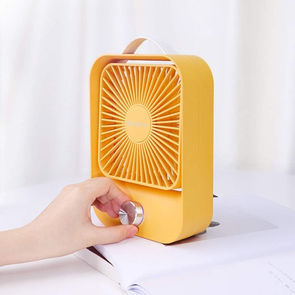 USB Handheld Desk Fan 60° Rotating Silent Mini Portable Fan Rechargeable White