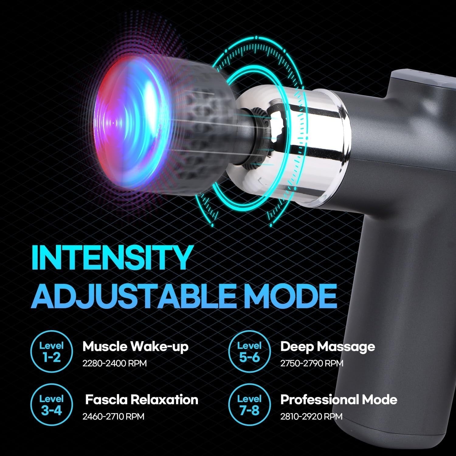 Hot & Cold Massage Gun Deep Tissue Muscle Relief 8 Levels Long Battery