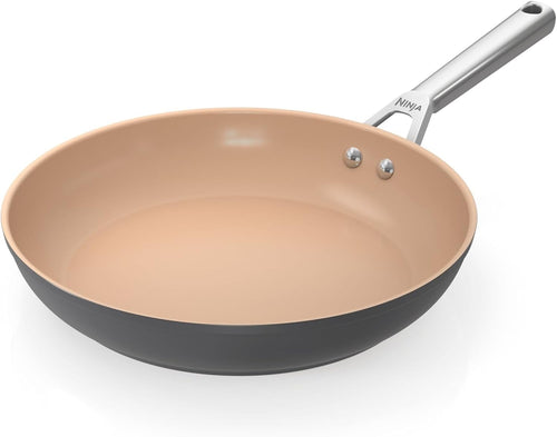 30cm Terracota & Black Ceramic Non-Stick Frying Pan – Induction & Oven Safe