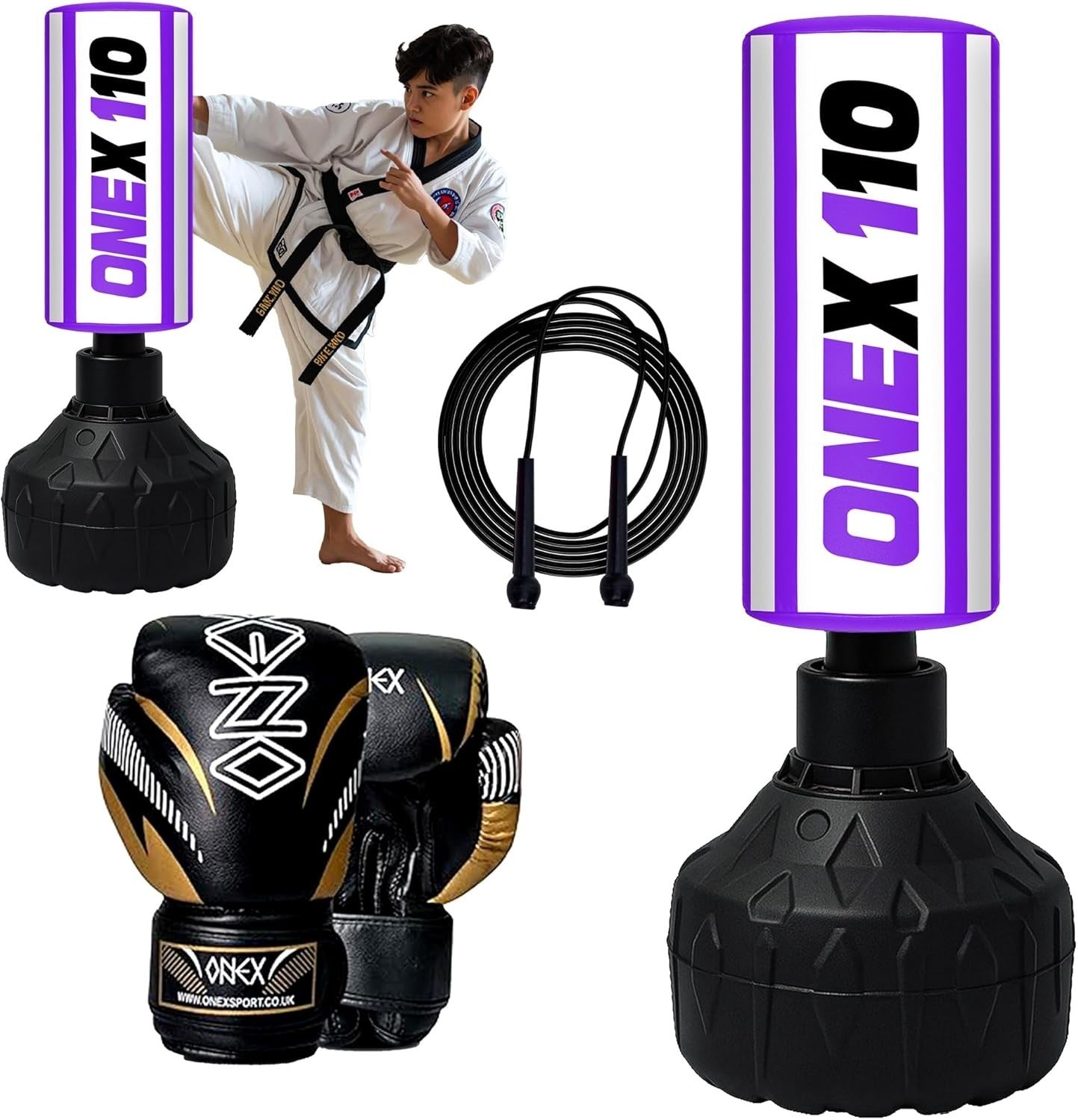 3.5FT Kids Boxing Punch Bag Freestanding Training Set Gloves