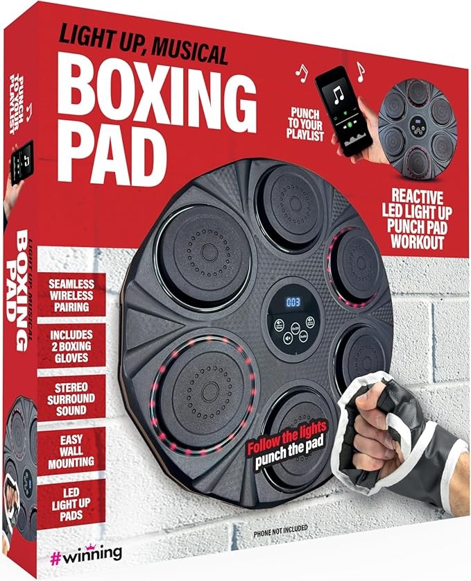 Rechargeable Boxing Pad LED Wall Target Bluetooth Reaction Trainer