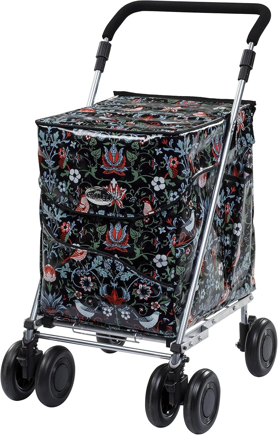 4 Wheel Push Shopping Trolley Walking Aid Foldable Support Cart