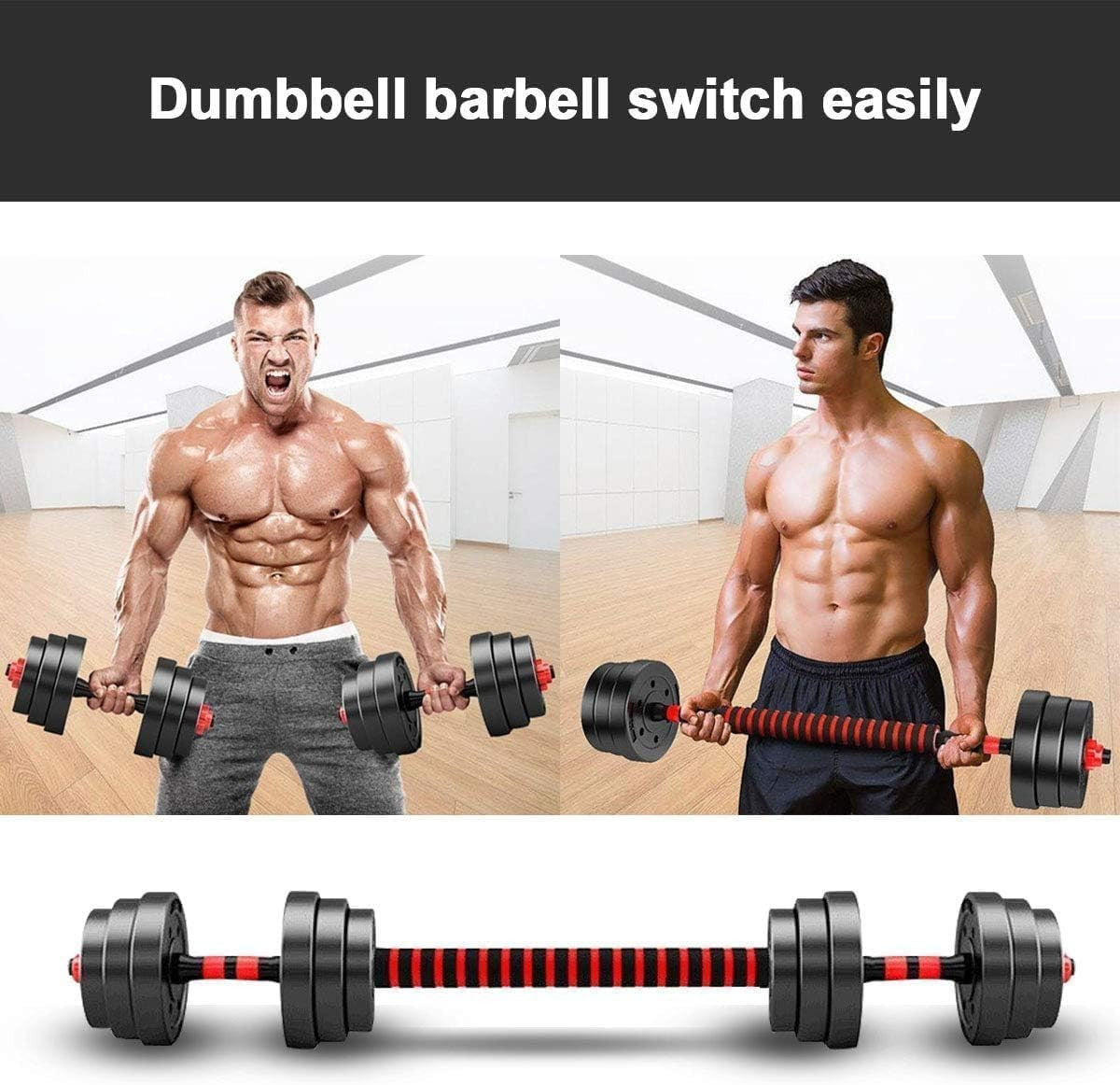 40kg Slide-On Free Weights Set Dumbbell Barbell Combo Home Training
