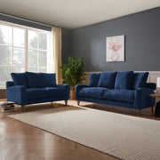 Navy Blue 3 Seater Sofa Scatter Cushions Deep Seat Velvet Modern Lounge