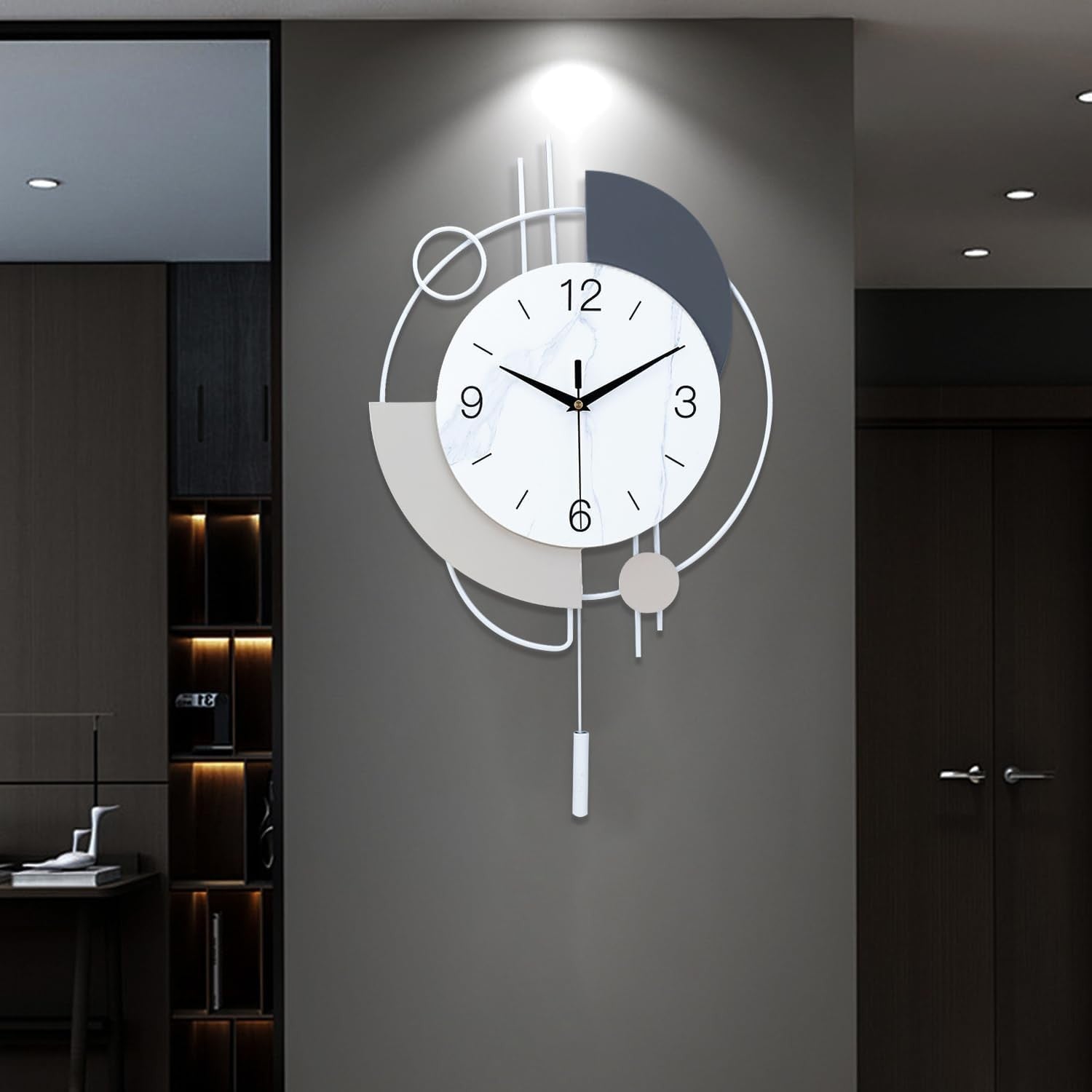 Large Modern Wall Clock Silent Luxury Decorative Non-Ticking Clock 33×55cm
