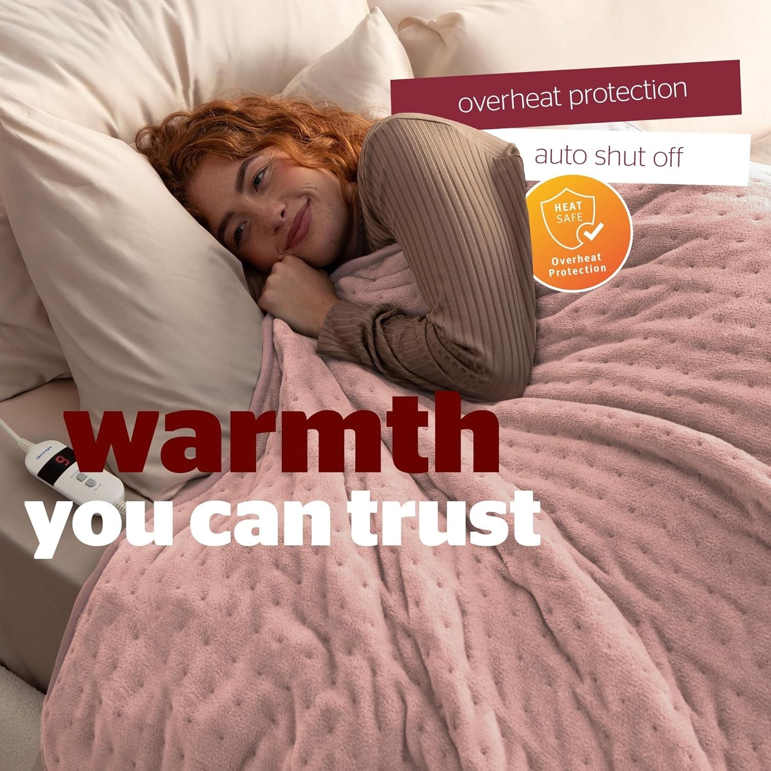 Electric Heated Throw Blanket Luxury Fast Heat 9 Settings 120x160cm