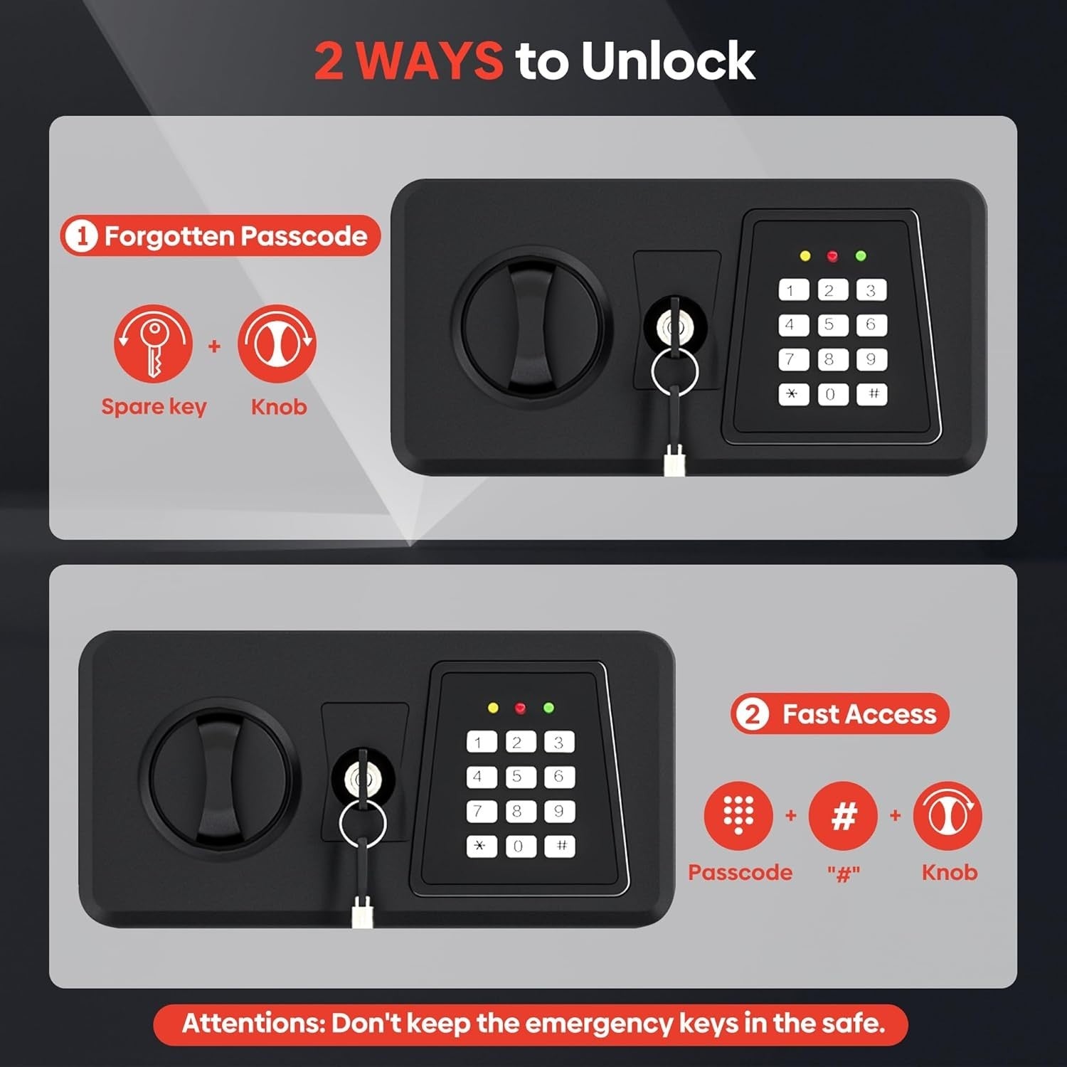 75L Fireproof Safe Box Digital Keypad Lock Home Office Security Safe