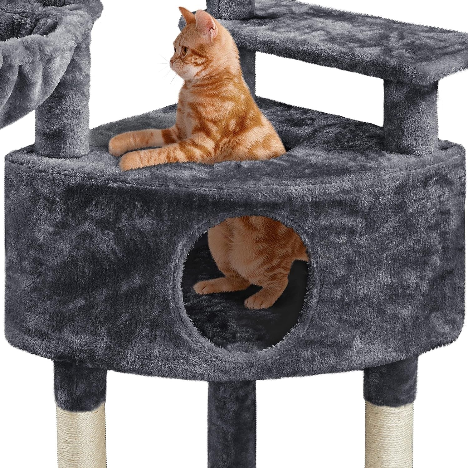 117cm Cat Tree Tower Condo Hammock Sisal Scratching Posts Indoor Cats
