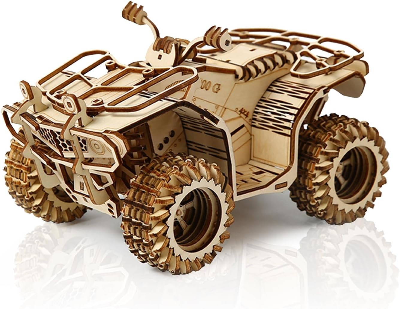 3D Wooden Motorcycle ATV Puzzle DIY Model Kit, Mechanical Fun, 417 PCS