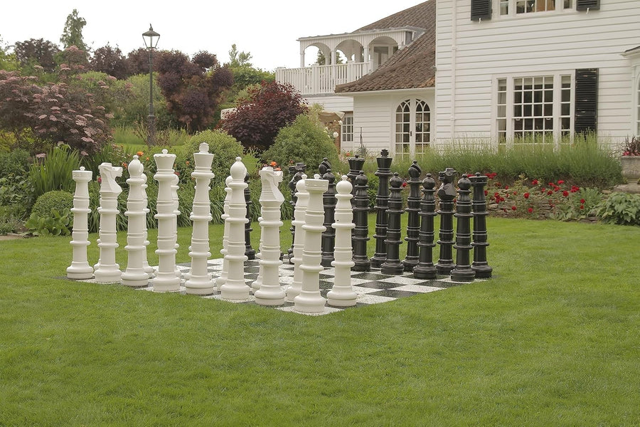 Giant 120cm Outdoor Chess Set with Mat & Storage Bags | Garden Game Set