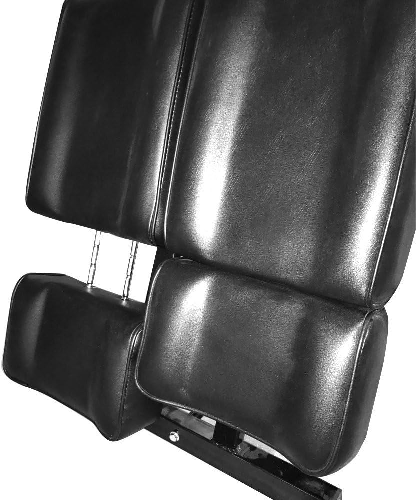 Split-Leg Tattoo Chair Adjustable Massage Beauty Bed w/ Armrests Headrest Black
