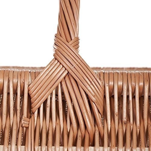 Rustic Wicker Log Basket with Handle for Indoor Wood Storage 60x48x35 cm