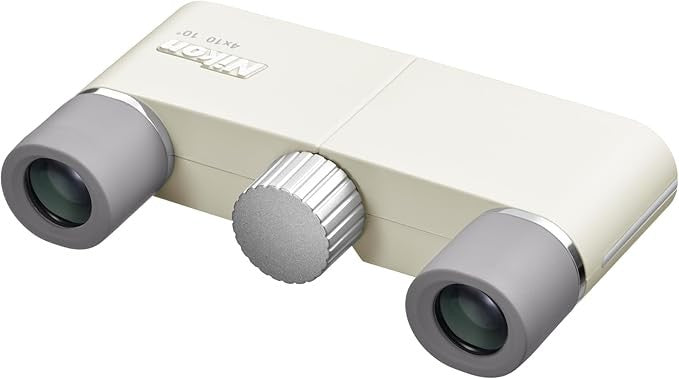 4x10 Ultra-Compact Pocket Binoculars | Lightweight HD Travel Optics Ivory