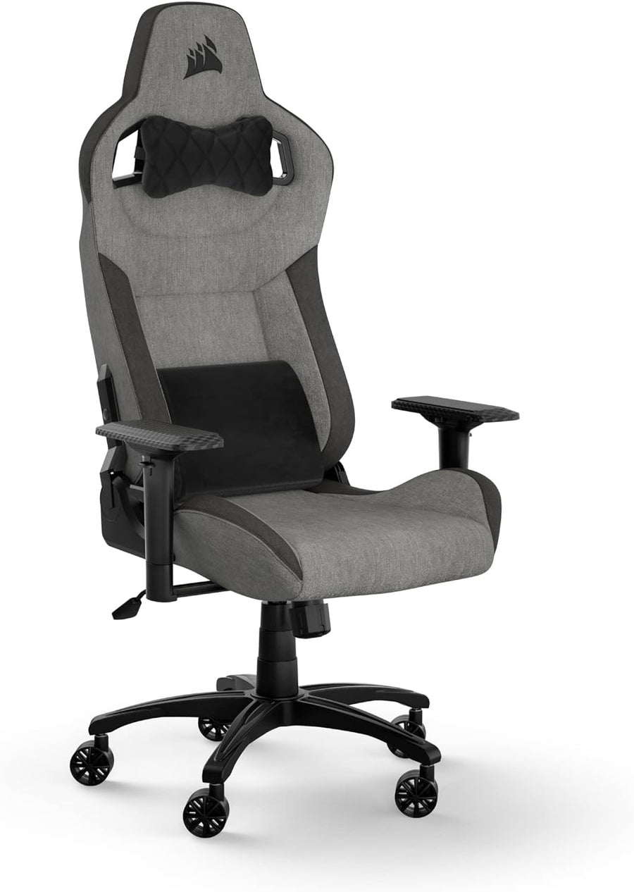 Ergonomic Fabric Gaming Chair Racing Style w/ Lumbar & Neck Cushion