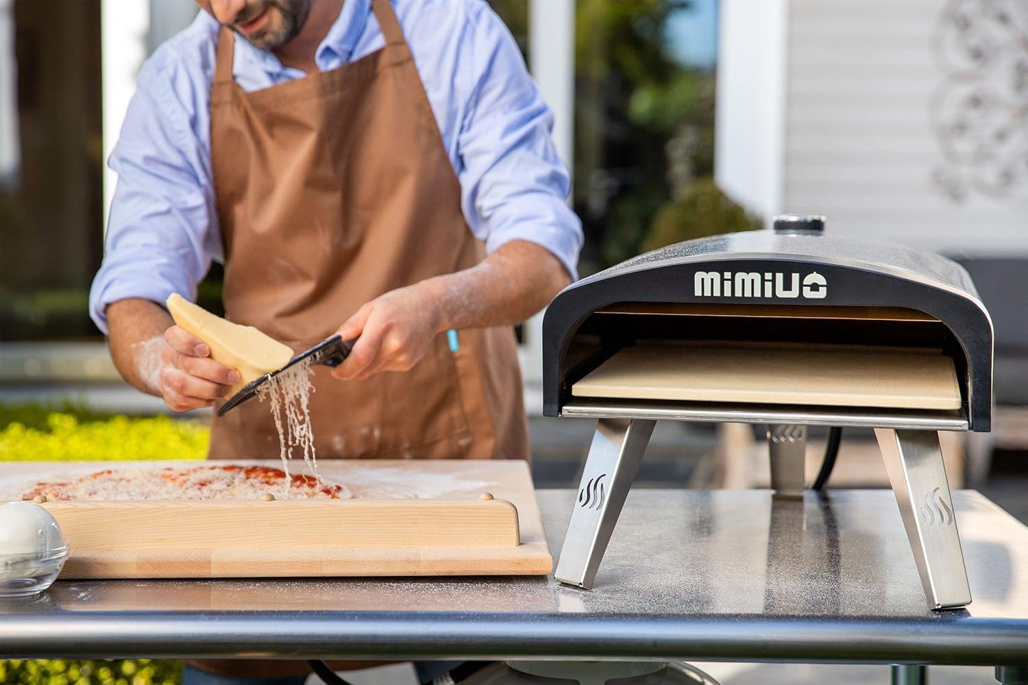 Stainless Steel Outdoor Gas Pizza Oven 12" | Portable BBQ Grill w/ Stone & Peel