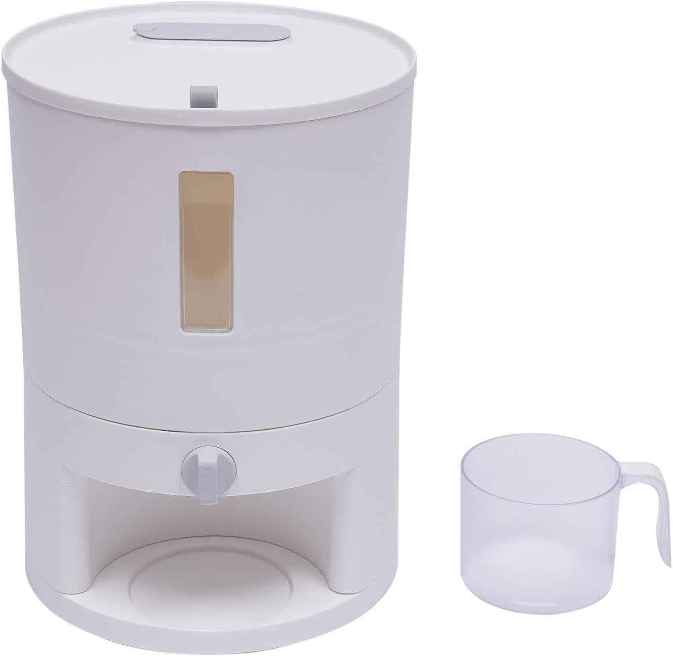 10KG Airtight Rice Dispenser with Measuring Cup Moisture Proof Bin