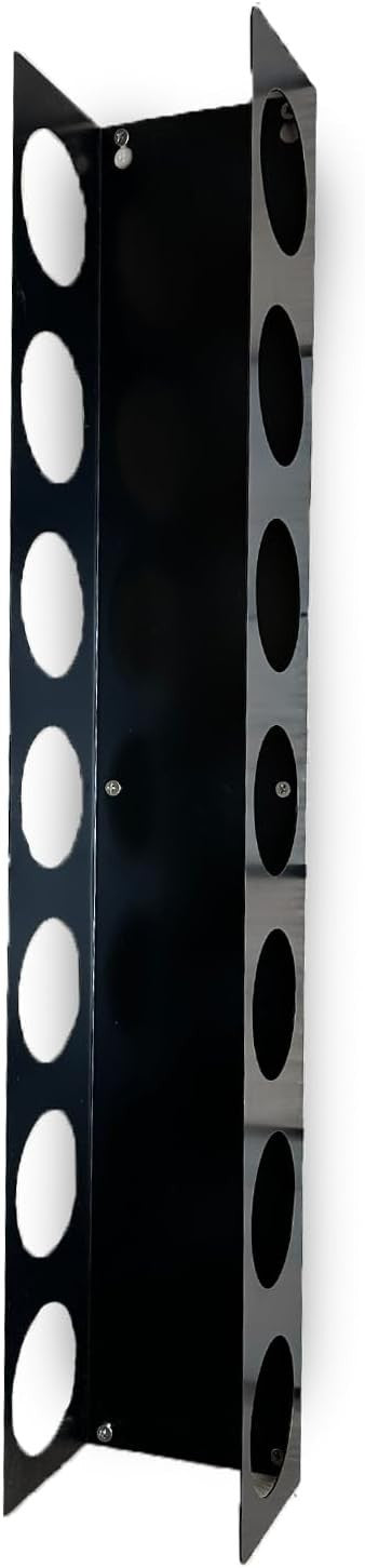 Wall Mounted Vertical Wine Rack 7 Bottle Holder Modern Space Saving Steel Black