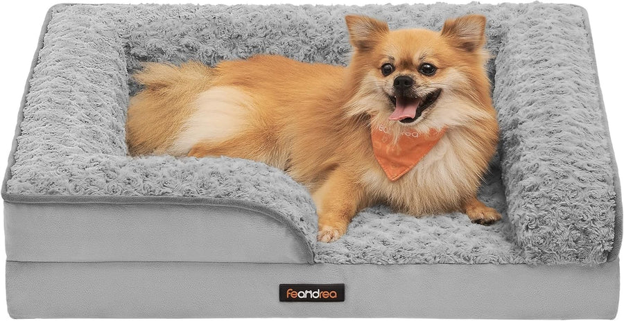 Orthopedic Dog Sofa Bed 71x58cm Memory Foam Washable Grey