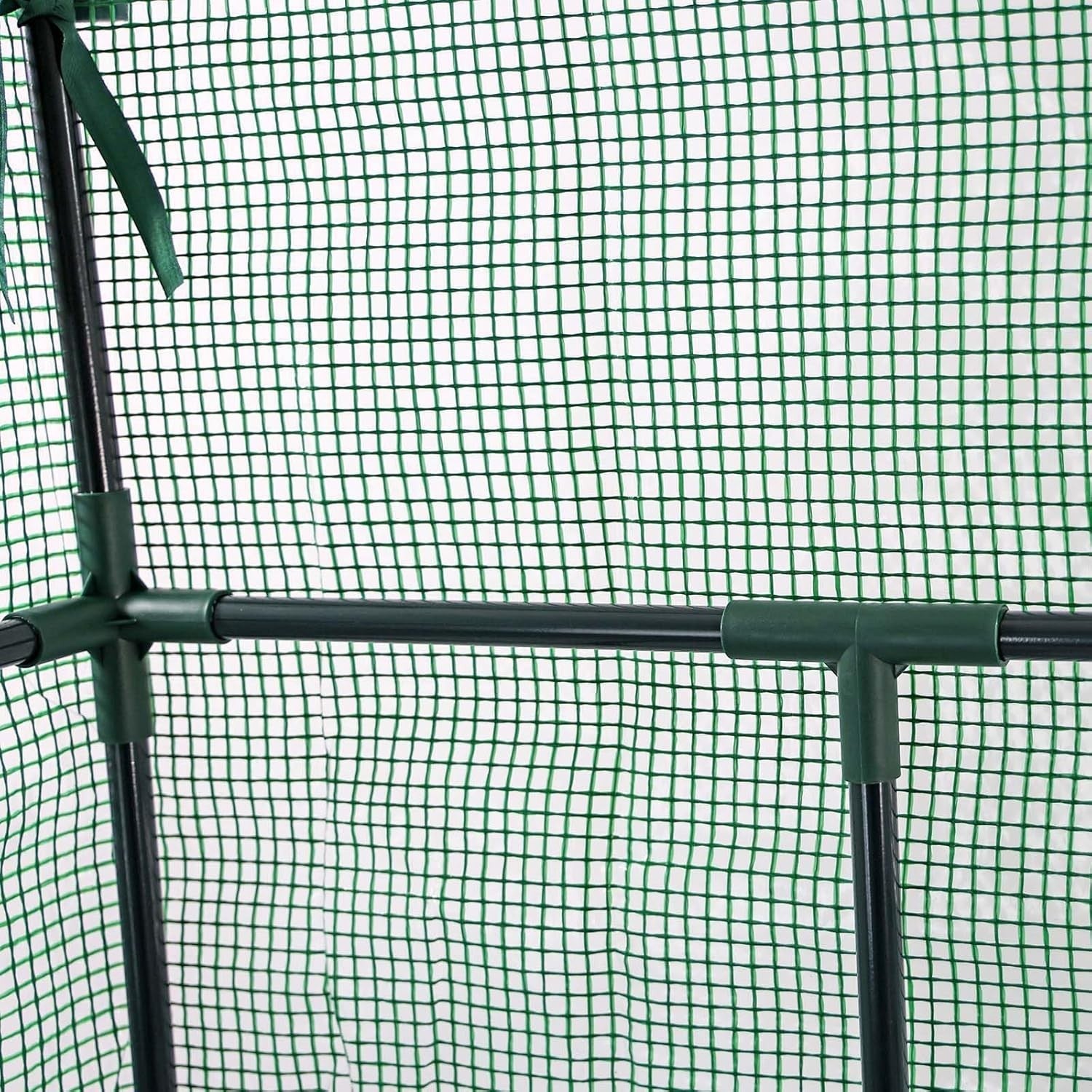 8-Shelf Walk-In Greenhouse with Waterproof PE Cover & Metal Frame 143x143x195cm