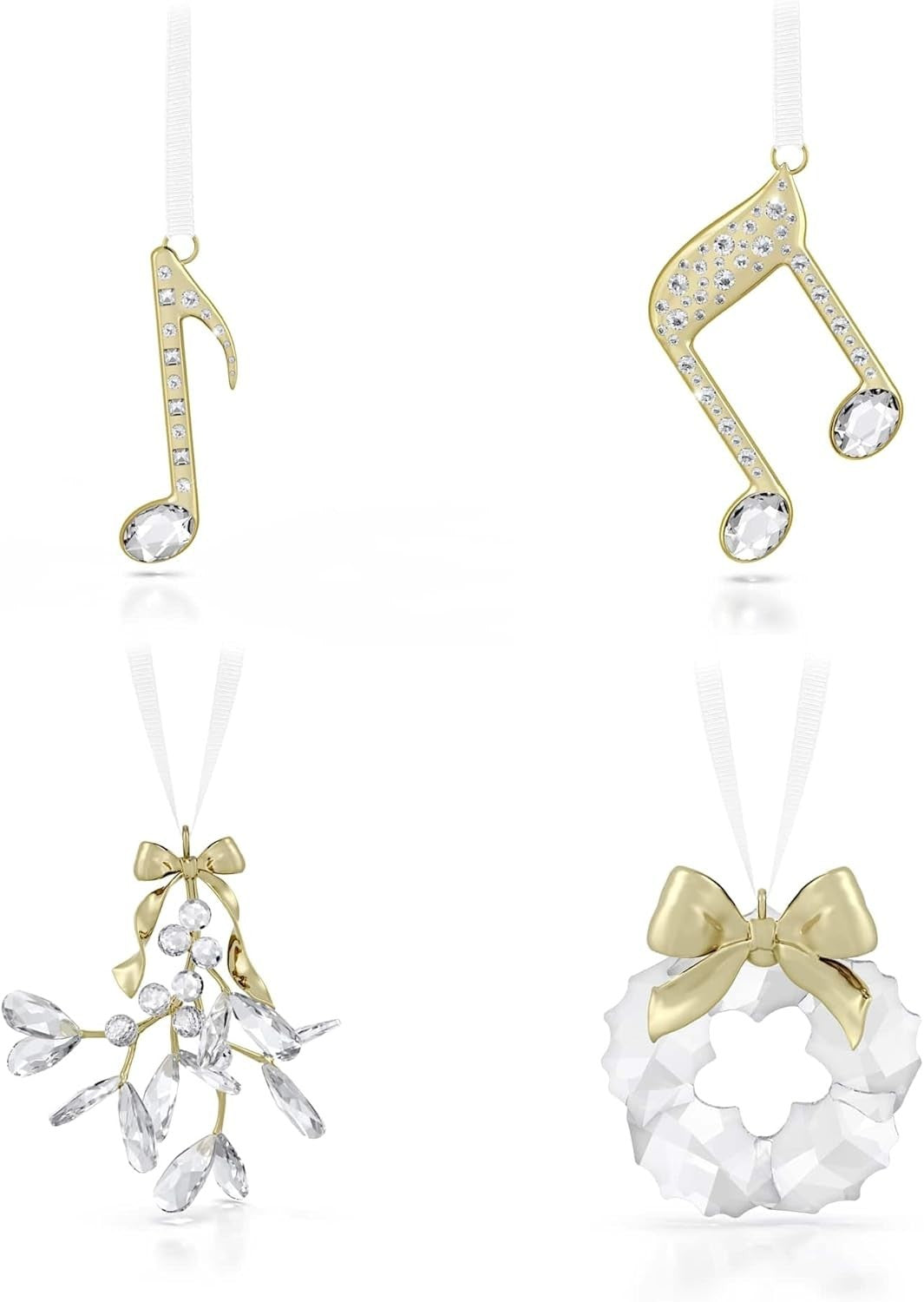 Luxury Crystal Music Note Ornament • Gold-Tone Finish • Sparkling Festive Decor