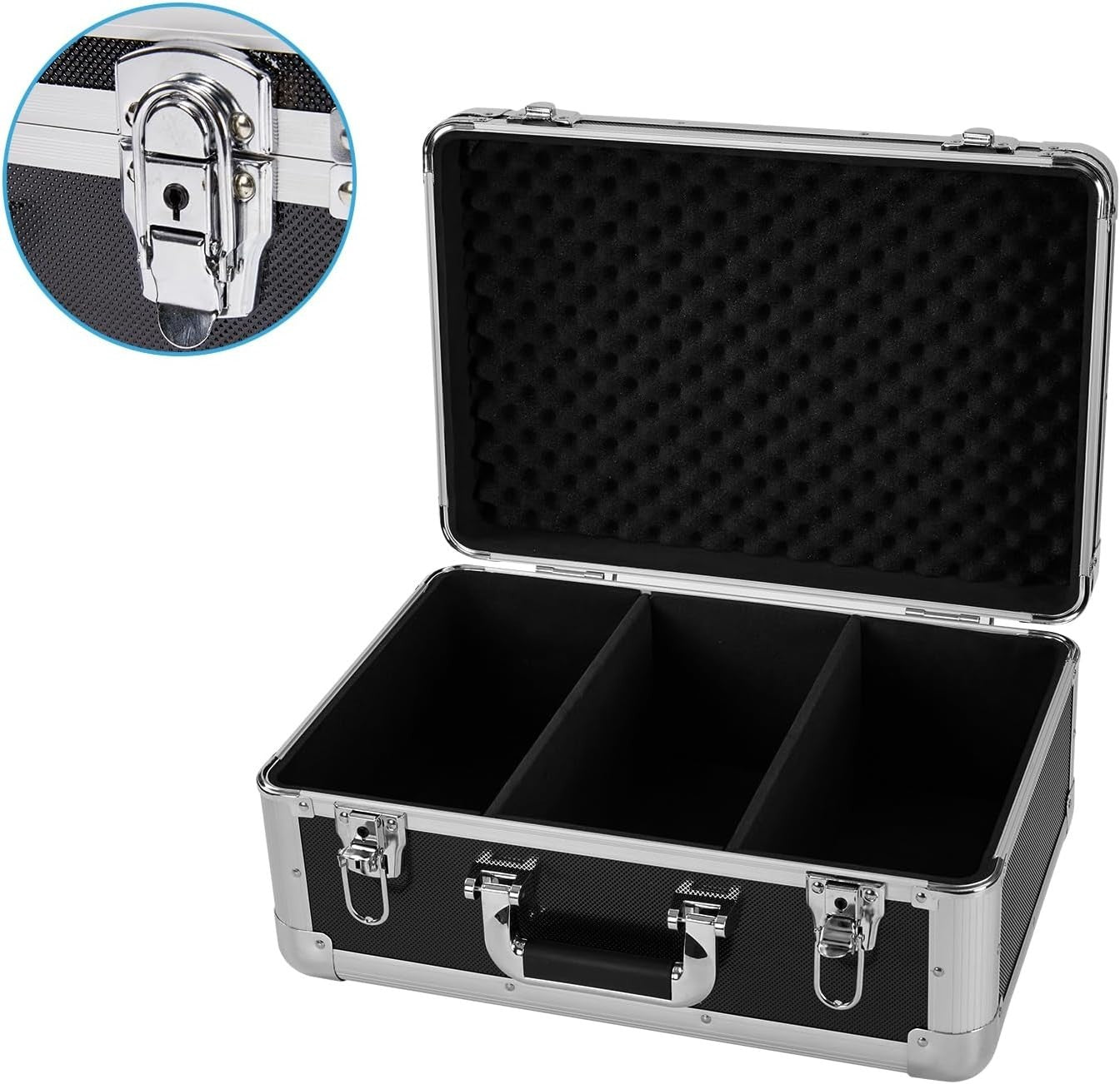 60 CD DVD Storage Case Aluminium Lockable Portable Media Carry Box