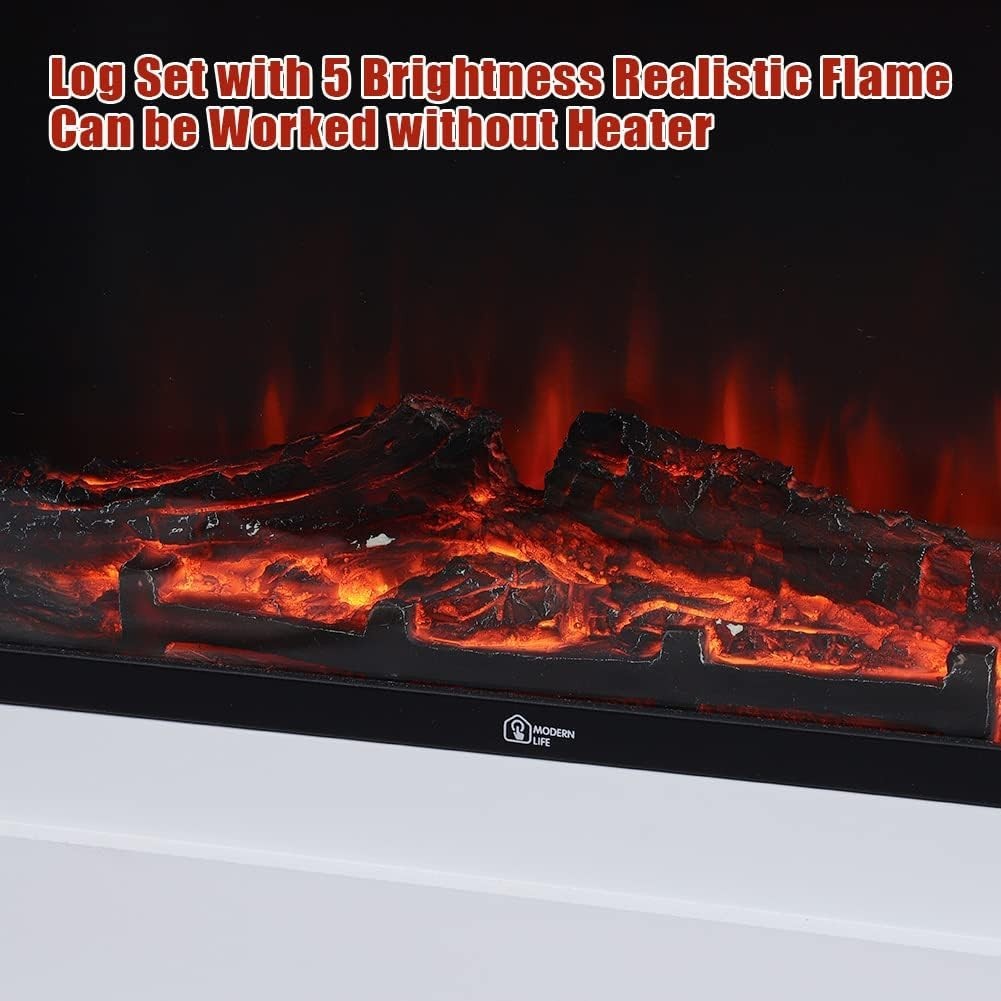 40" Electric Fireplace Suite LED Heater Remote Modern Fire Surround