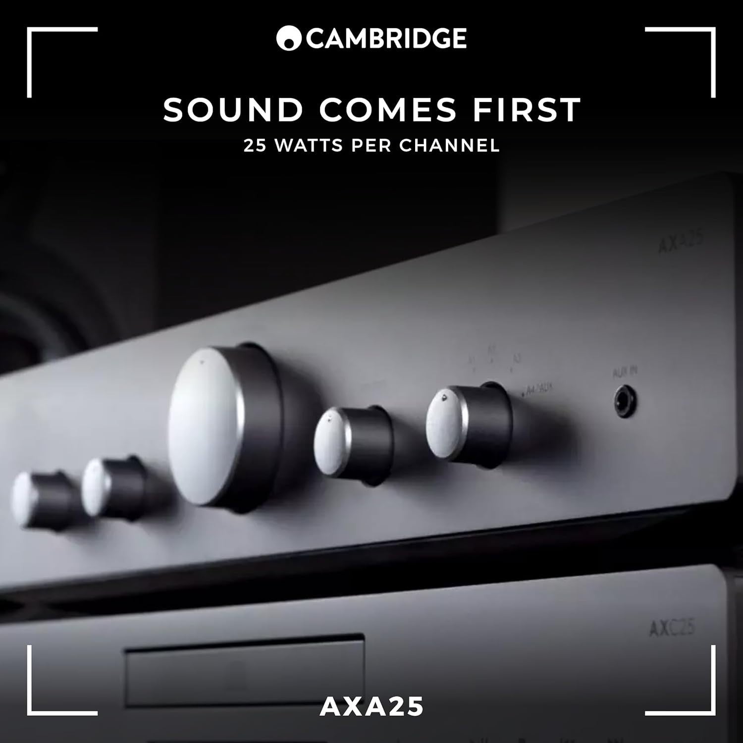 Integrated Stereo Amplifier 25W HiFi Tone Control 4 Input Compact AXA25