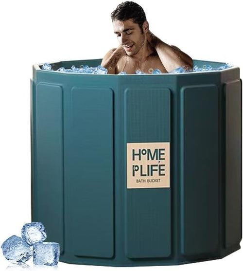 Portable Foldable Ice Bath Tub 80x65cm Adult Cold Plunge & Recovery Soaking Tub