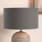 Grey Drum Lampshade 35cm Cotton Cylinder Shade Table Floor Living Room Lamps
