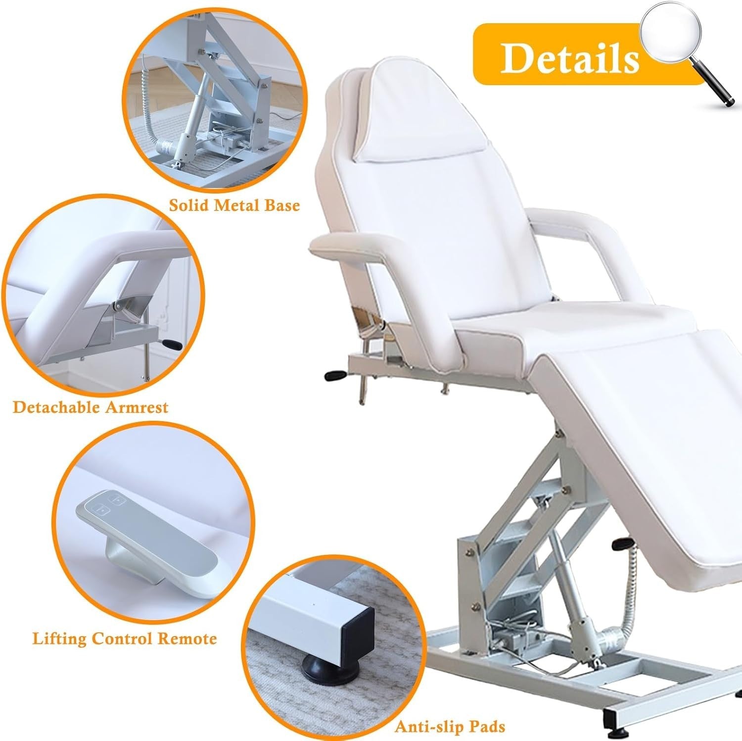 Portable 3-Section Folding Massage Bed Adjustable Therapy Table With Accessories