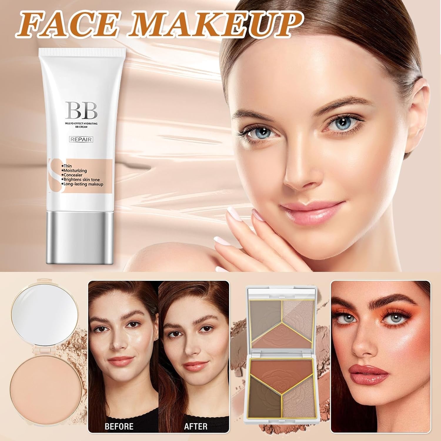 All In One Makeup Starter Kit Travel Set with Bag for Women