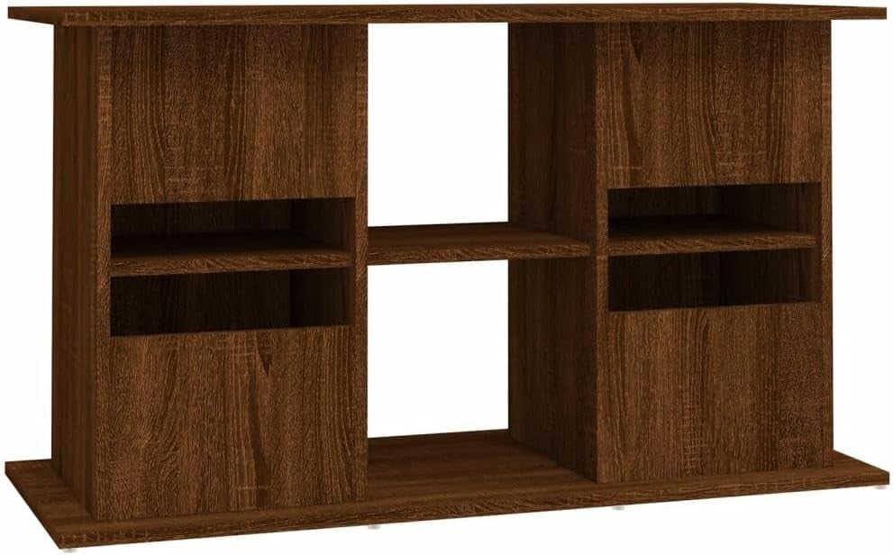 Fish Tank Cabinet Stand Brown Oak Storage Shelf Modern 121x41x58cm