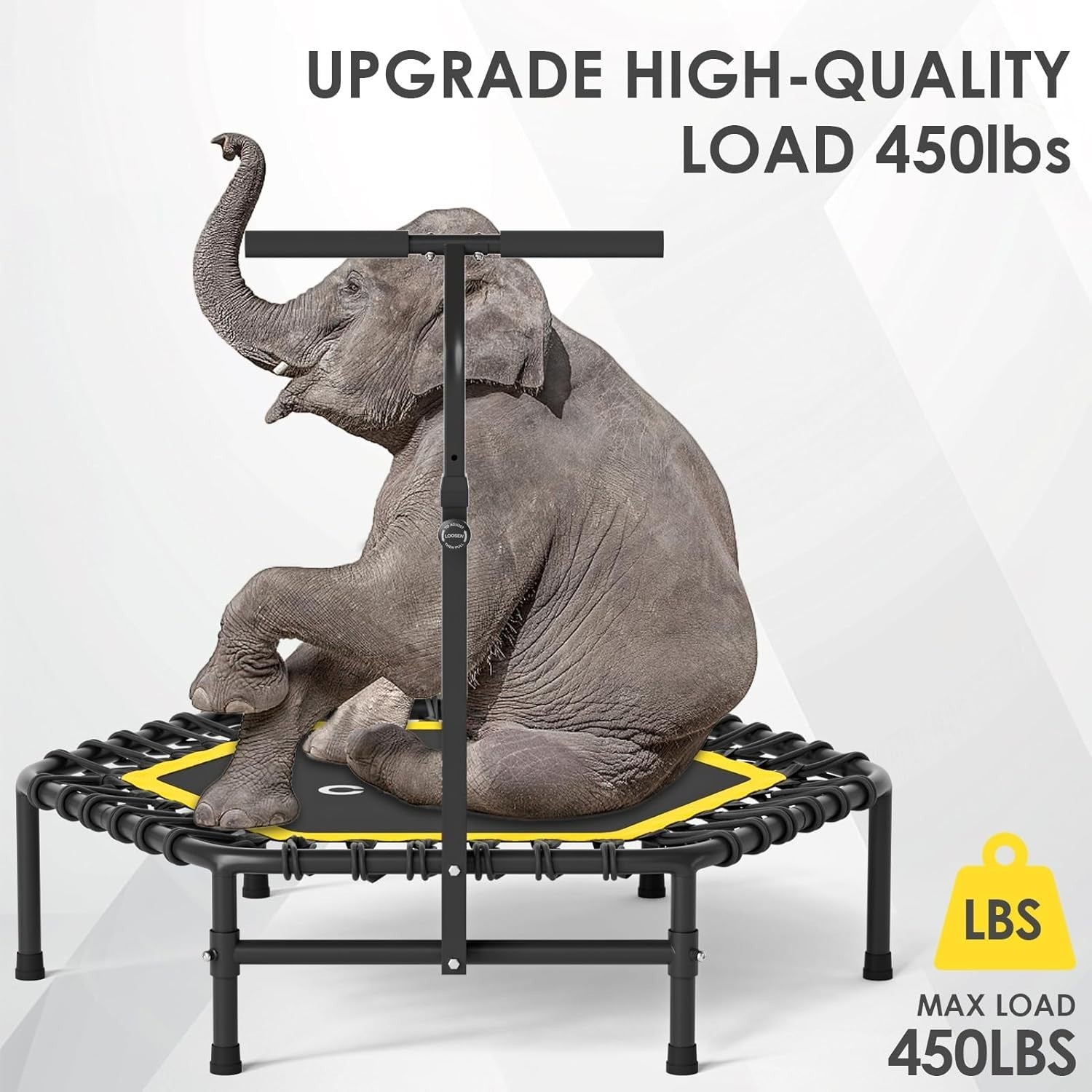 45in Heavy Duty Springless Fitness Rebounder Adjustable Handle Indoor