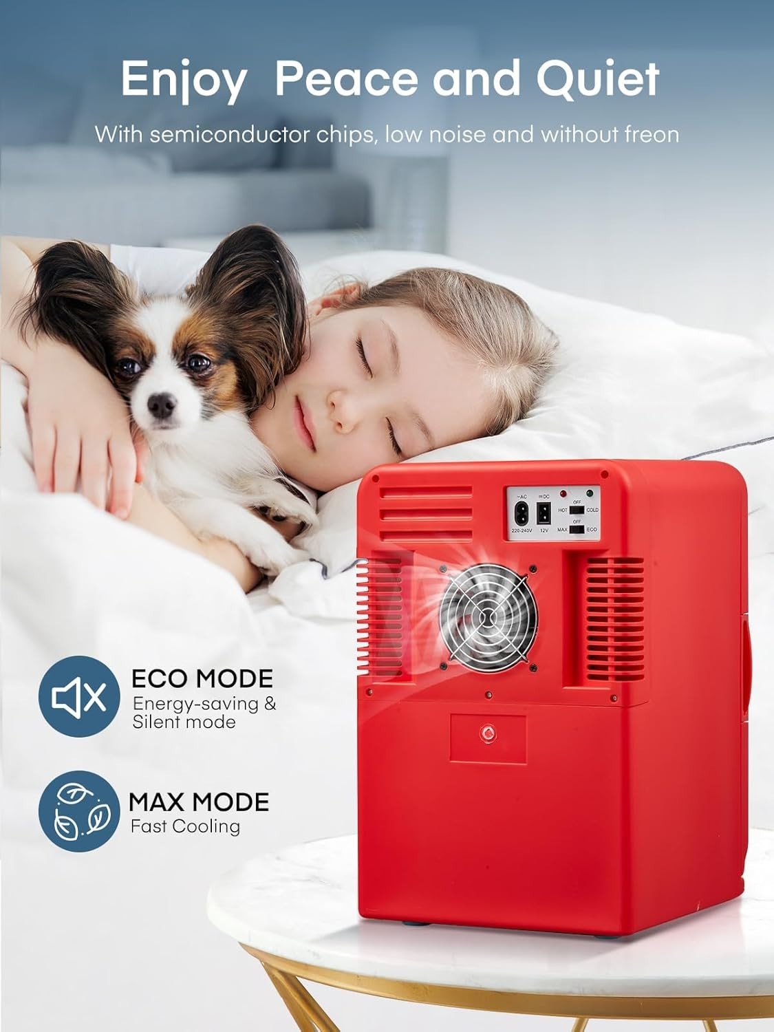 15L Mini Fridge Portable Cooler & Warmer Red 12V/240V Compact