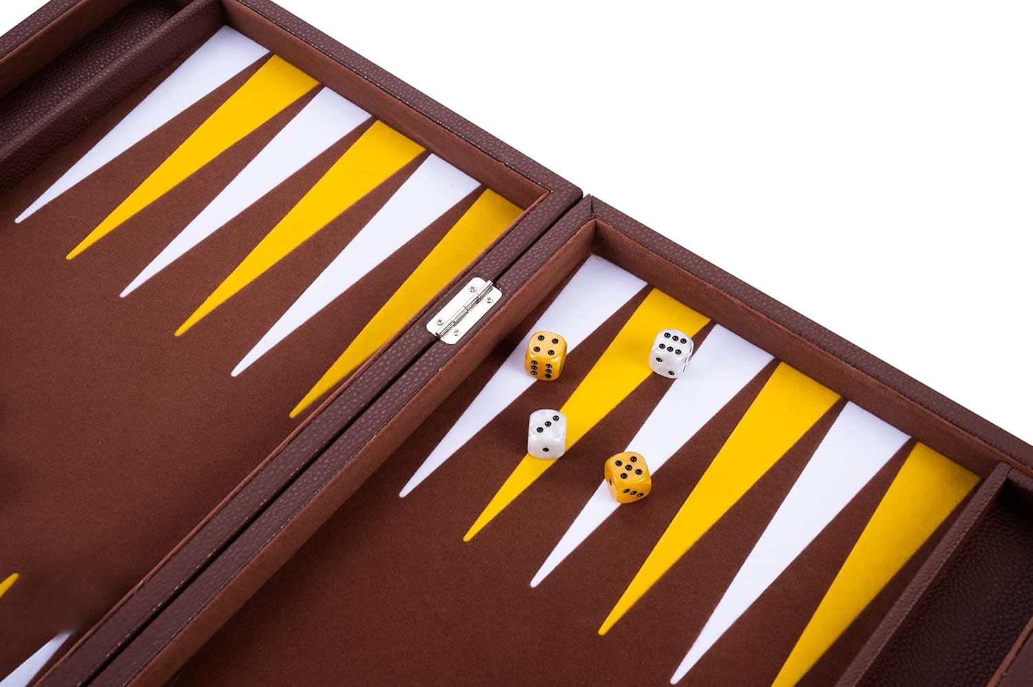 Luxury Backgammon Set 18in Faux Leather Case Large Strategy Board Game