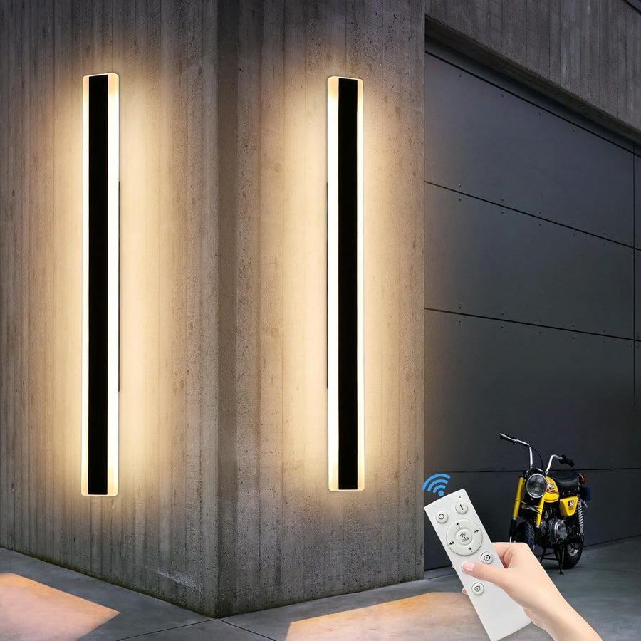 150cm Dimmable Outdoor LED Wall Light 3-Color Remote Control Modern Sconce